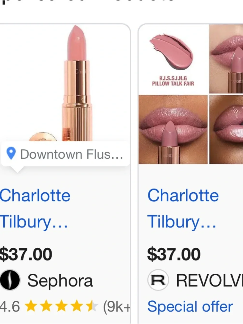 Charlotte Tilbury Pillow Talk fair kissing Lipstick